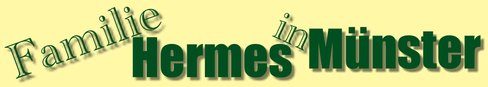 Banner mit dem Text: Familie Hermes in Münster